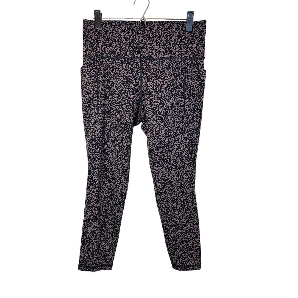 Athleta Salutation Stash Pocket‎ Gravel Tight Womens Black Pink Yoga Large